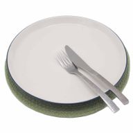 Natural Place Mat - Jute & Cotton 30cm - Olive Boarder