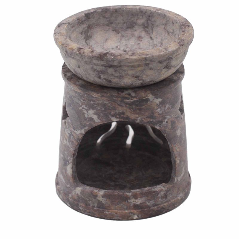 Small Soapstone Oil Burner 8cm - Sun & Stars