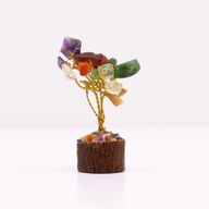 Mini Gemstone Trees On Wood Base - Multi Stones (15 stones)