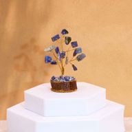 Mini Gemstone Trees On Wood Base - Sodalite (15 stones)