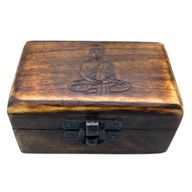 Set of 5 Wooden Pill Box 9x5x4cm - Carved Designs