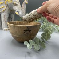 Wooden Smudge and Ritual Offerings Bowl - Four Elements - 12x7cm