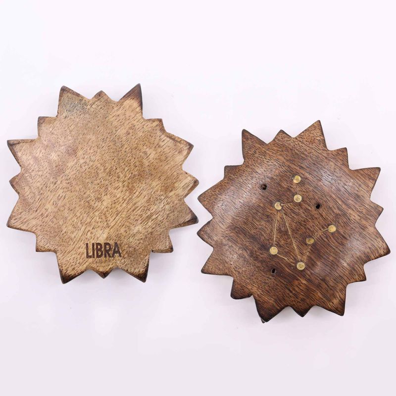 Engraved and Brass Zodiac Sign Incense Burners - Sun