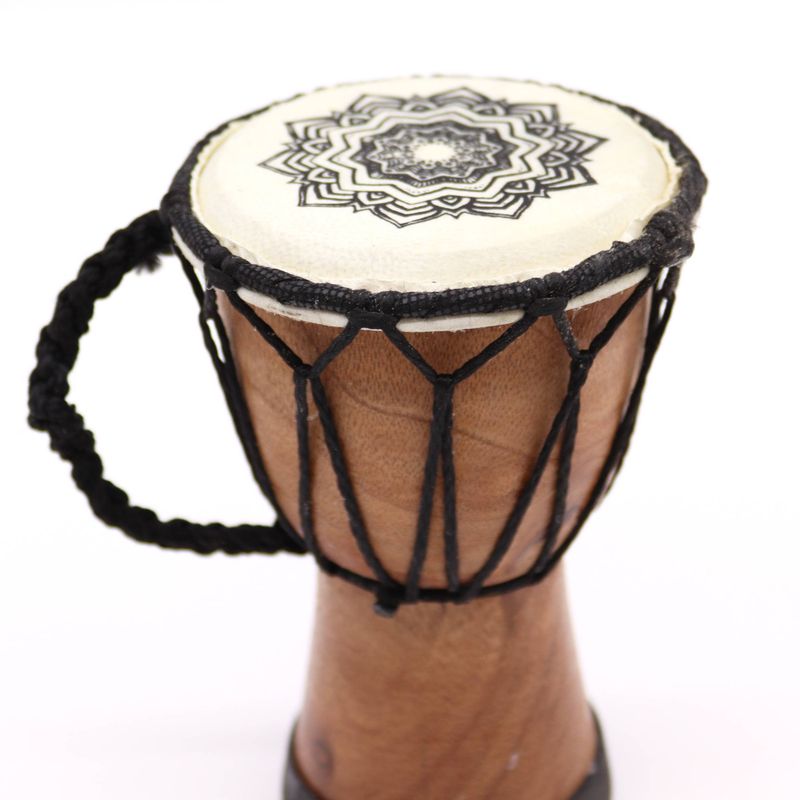 Handmade Wide Top Djembe Drum - 15cm