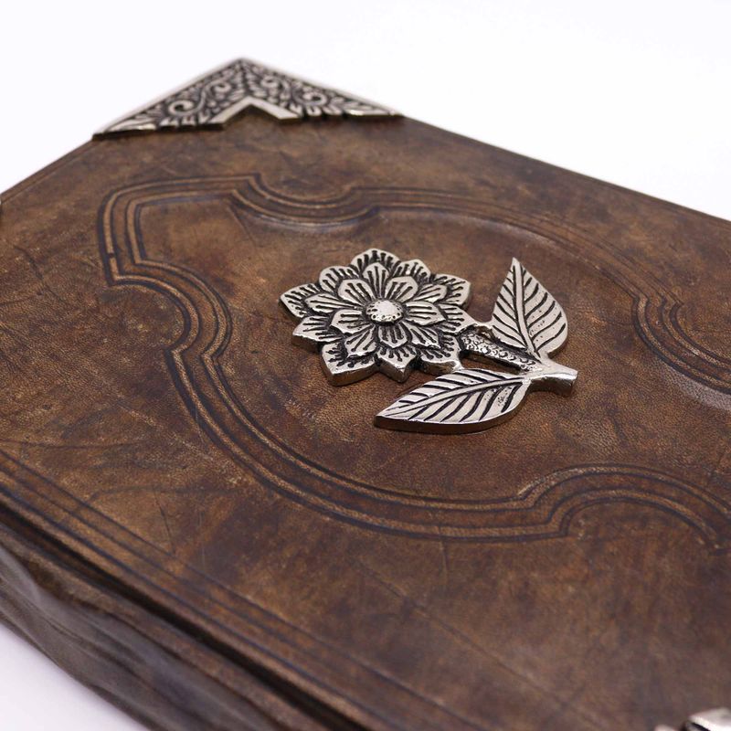 Heafty Brown Tan Book - Zinc Rose Decor - 200 Deckle Edges Pages - 26x18cm