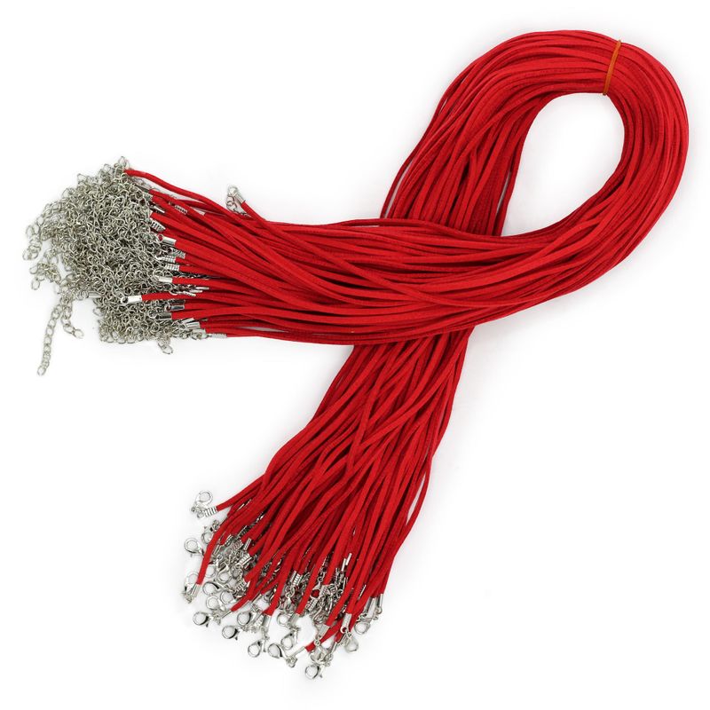 Packs Faux Suede Pendant Cords - 2.5mm x 55cm - Red A056