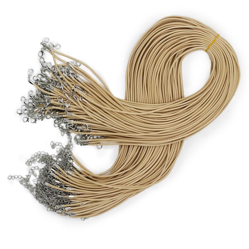 Packs Waxed Pendant Cords - 2mm x 55cm - Assorted - Tan 117
