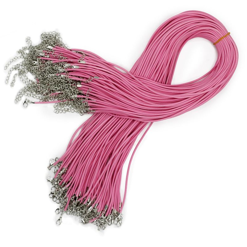 Packs Waxed Pendant Cords - 2mm x 55cm - Assorted - Pink 102