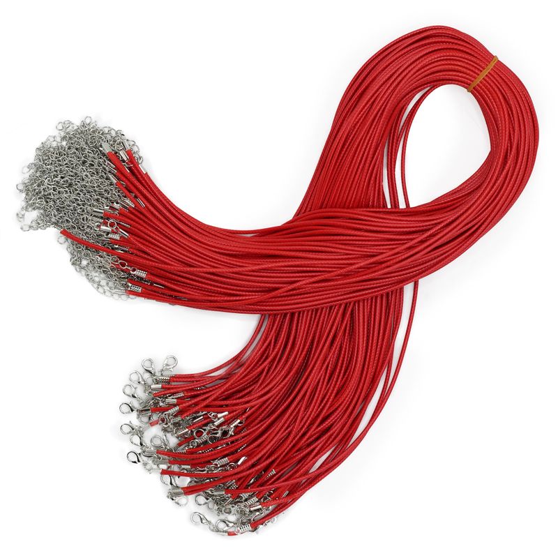 Packs Waxed Pendant Cords - 2mm x 55cm - Assorted - Red 105