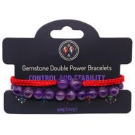 Gemstone Double Power Bracelets- Amythist