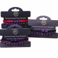 Gemstone Double Power Bracelets- Amythist