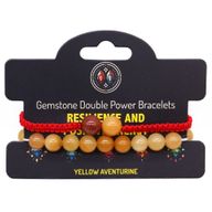 Gemstone Double Power Bracelets- Yellow Aventurine