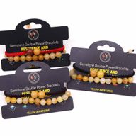 Gemstone Double Power Bracelets- Yellow Aventurine