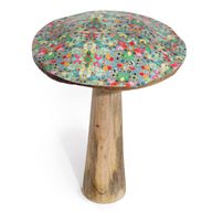 Large Enamelled Mushroom - 20cm - Mediterranean Tile Pattern