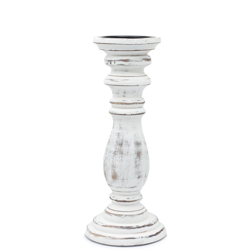 Classic Candle Stand - Whitewash -  30x10cm - Medium