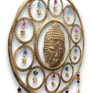 Indian Chimes - Lrg Buddha  Face 15 Bell Chimes - 36cm
