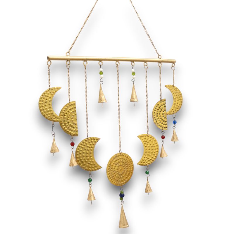 Indian Chimes - Brass Moon Phases Chimes - 43x40cm