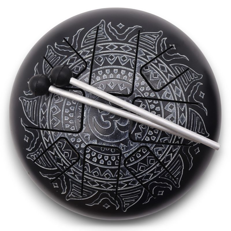 Happy Drum Om Mandala Engraved- 22x15cm