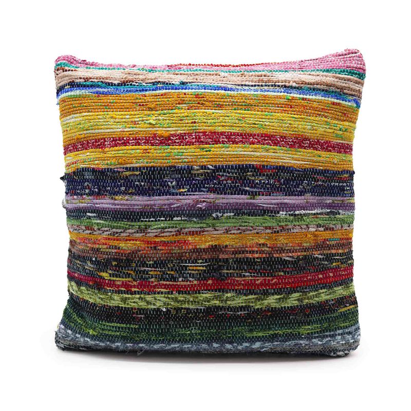 Rag Rug Cushion Covers - 40x40cm - Sunrise Oranges