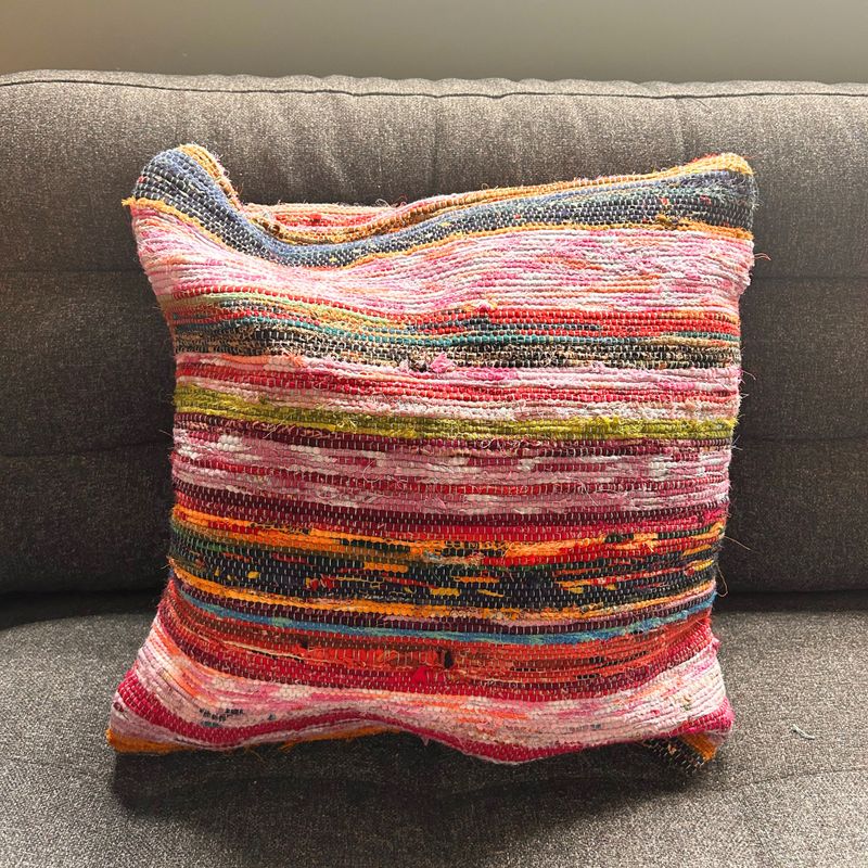 Rag Rug Cushion Covers - 40x40cm - Aqua Blues