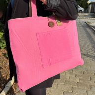 Reversible Jute & Cotton Big Bag - Pink