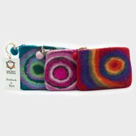 Natural Felt Zipper Pouches - Psychedelic