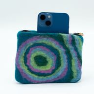 Natural Felt Zipper Pouches - Psychedelic