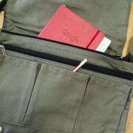 Cotton Canvas Laptop Messenger Bag - Olive