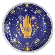 Triple Leg Enamelled Offering Plate - Hamsa Midnight Blue