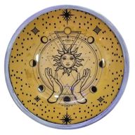 Triple Leg Enamelled Offering Plate - Hands & Sun