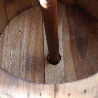 Beer Barrel Table & Parasol Stand – Natural Wood 60 x 48.5 cm