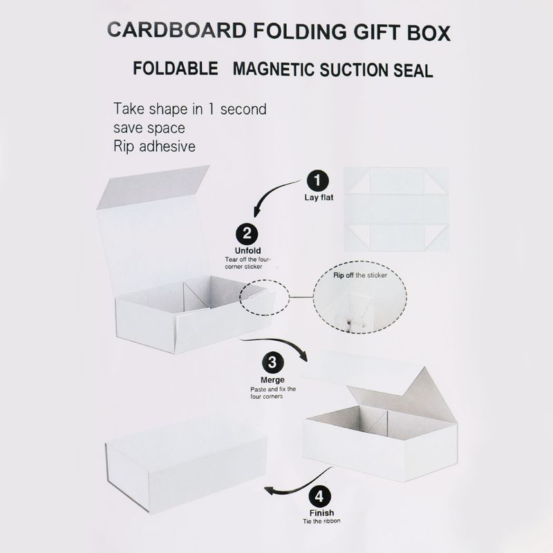 Flat Pack Gift Box - Medium Square (20x18.2x8cm) - Pink