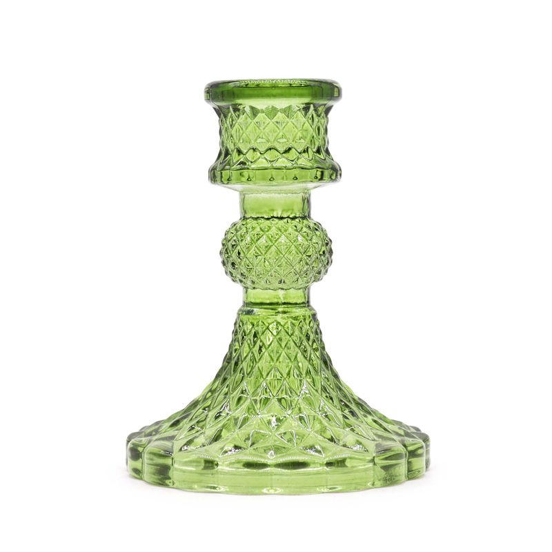 Set of 2 Vintage Dinner Candle Holder - Garden Jade