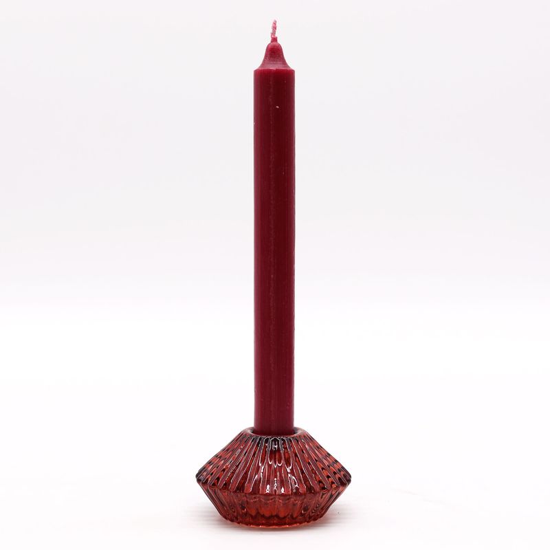 Set of 2  Flower Flip Dinner Candle / Tealight Holder -  Vampire Red