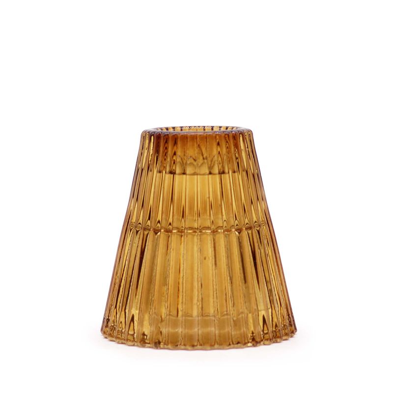 Set of 2  Flip Dinner Candle / Tealight Holder - Antique Amber