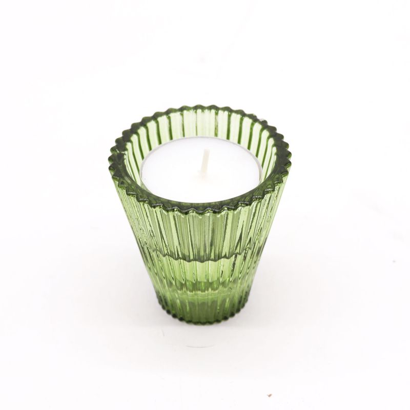 Set of 2  Flip Dinner Candle / Tealight Holder - Garden Jade