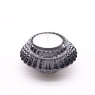 Set of 2  Flower Flip Dinner Candle / Tealight Holder -  Midnight Grey