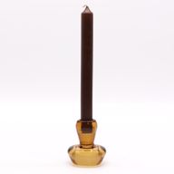 Set of 2 Mushroom Flip Dinner Candle / Tealight Holder - Antique Amber