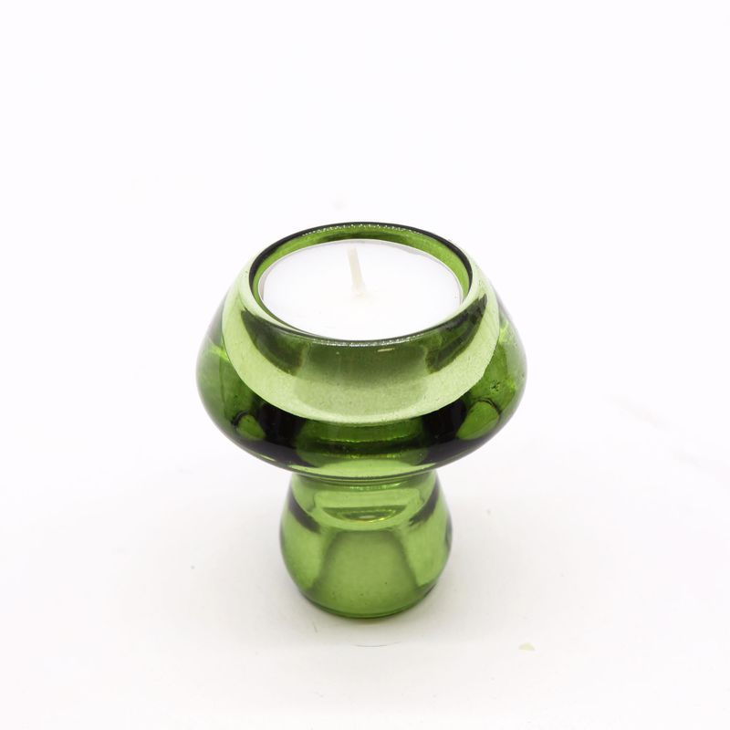 Set of 2 Mushroom Flip Dinner Candle / Tealight Holder - Garden Jade