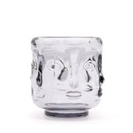 Set of 2 Buddha Faces Candle Jar - Midnight Grey