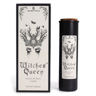 Witches’ Queen Ancient Witch ritual candle and matching gift box, front view