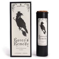 Raven's Remedy Ancient Witch ritual candle and matching gift box, front view