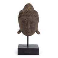 Large Serenity Buddha Head on Stand  - Grey