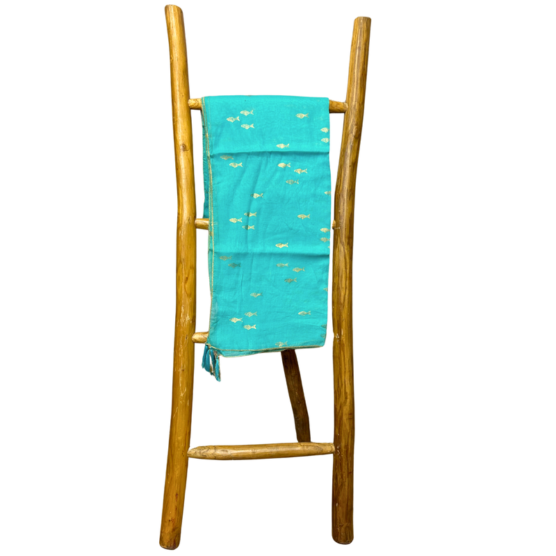 Nomad Sari On the Med Collection - Pario - Turquoise & Gold Fish Design