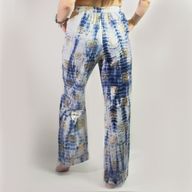 (LXL) Nomad Sari On the Med Collection - Lounge Pants - Gold & Blue Greek Motiff - Handpainted