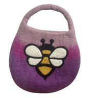 Water Felted Bee Bag - One Handle with Magnet  - Lavender Shades