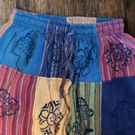 Nomad Sari - Mushroom Pants - Block Print Designs - Orange Tones (105x127cm) S/M
