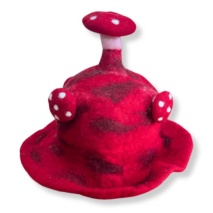 Felted Mushroom Hat - Rush To The Head Red