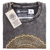 Nomad Sari Stonewashed Cotton T-Shirt – Hamsa – Dark Grey – Large