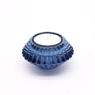 Set of 2  Flower Flip Dinner Candle / Tealight Holder - Royal Blue